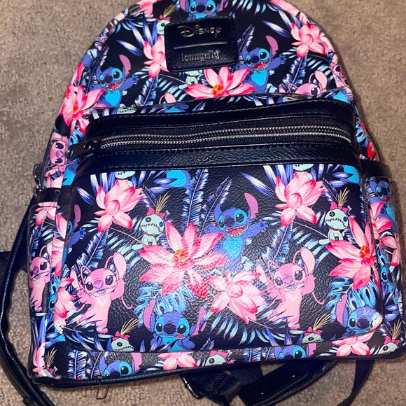 Selling disney stitch backpack, leather material